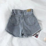 Znbbw New Summer Korean Retro High-waist Loose Jeans Shorts Women Versatile Edge Casual Hot Pants Women Clothing Jeans PTKPCC