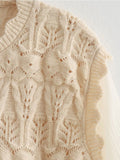 Znbbw TRAF Vintage Casual Chic Women Sweater Splice O-Neck Pullover Long Sleeve Knitted Sweater 2023 Autumn Holiday Sweater