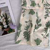 Znbbw Women Turn Down Collar Short Sleeve Blouse College wind Leaf Print Shirts Summer Casual Office Button Vintage Shirt Tops