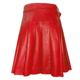 Znbbw Men Scottish Traditional Pleated Skirt Fashion Scottish Style Leather Belt Solid Color Pleated Skirt Fashion Casual Men Skirt