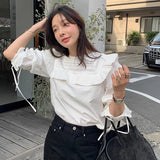 Znbbw Lager Lapel Shirts Blouses Lace Up Long Sleeve Blusas Mujer Loose Camisas Korean Chic Ropa Spring Womens Clothing