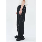 Znbbw Men's Trousers New Zipper Slit Straight Tube Casual Pants 2023 Stylish Male Wide Leg Pants Fashion Solid Color Casual Style