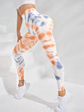 Znbbw style Women Tie Dye Seamless Yoga Pants High Waist Booty Lifting Leggings Gym Tights Workout Running Activewear