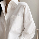 Znbbw Long Sleeve White Blouse Women 2023 Fashion Shirt Loose Button Cotton Shirts Women Casual Office Lady Tops Blusas 11456