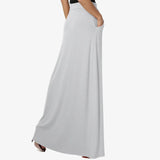 Znbbw High Waist Solid Long Skirts Fashion Summer Women Loose Drawstring Maxi Skirts Oversized Pleated Floor-length Skirts
