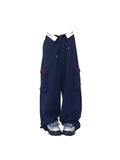 Znbbw Women's Cargo Pants Vintage Y2k 90s Aesthetic Harajuku Jogger Pants Streetwear High Waist Baggy Wide Trousers Emo 2000s Clothes
