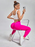 Znbbw Peach Hip Lift Seamless Knit Leggings Women's Sexy V-Waist Sports Fitness Leggings Push Up Booty Yoga Pants