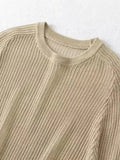 Znbbw TRAF 2023 Women Summer Vintage Solid Pullover Knitted Sweater Slim O-Neck Long Sleeve Female Casual Chic Tops