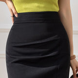 Znbbw Fashion High Waist Long Skirts For Women Elegant Irregular Ruffles Mermaid Skirts Korean Japan Office Lady Wrap Hip Skirt