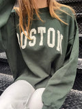 Znbbw Letter Embroidery Loose Sweatshirt Women Autumn Cotton Round Neck Casual Hoodie American Streetwear Oversized Tops Y2k