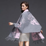 Znbbw cashmere tassel poncho shawl dual-purpose scarf women knitted sweater top retro cheongsam cloak cape coat outside clothing