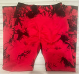 Znbbw Women Tie Dye Hollow Out Leggings Sports Pants Fitness Sportswear Sexy High Waisted Push Up Gym Tights Red Running Leggings