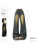 Znbbw Women's Blue Baggy Jeans Harajuku Vintage Y2k Denim Trousers Oversize High Waist Cowboy Pants 90s Aesthetic Trashy 2000s Clothes