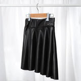 Znbbw Women Faux Leather Skirts Korean Fashion Party Black Mini Skirt Harajuku Casual Female Streetwear A Line Skirts New