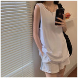 Znbbw Summer Women Streetwear Tanks Korean Casual Female Solid Sleeveless Tops BF All Match Loose Sports T Shirts New