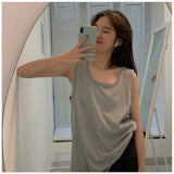 Znbbw Summer Women Streetwear Tanks Korean Casual Female Solid Sleeveless Tops BF All Match Loose Sports T Shirts New