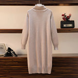 Znbbw dress autumn and winter women's loose long sweater pullover turtleneck solid casual female