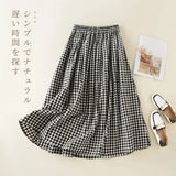 Znbbw Midi Skirts Women Harajuku High Waist Cotton Linen A Line Skirt Korean Japanese Vintage Streetwear Loose Casual Skirts New