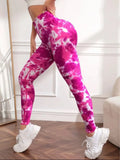 Znbbw Women Seamless Sport Leggings High Waist Print Yogo Stretch Fitness Leggings Tie Dye Booty Lifting Trainning Jogging Pants