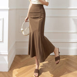 Znbbw Fashion High Waist Long Skirts For Women Elegant Irregular Ruffles Mermaid Skirts Korean Japan Office Lady Wrap Hip Skirt