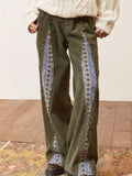 Znbbw Vintage Pantalones De Mujer Patchwork High Waist Casual Loose Design Pants for Women Spring Autumn All Match Clothing