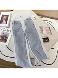 znbbw Loose Straight Patchwork Jeans Women 2023 New Fashion Design Loose Wide Leg Denim Pants Female Trousers Baggy Jeans Lady
