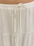 Znbbw Lace-up White Long Skirts Women Summer Cotton Drawstring High Waist A-line Skirt Female Sweet Simple Loose Faldas Y2k