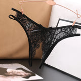 Znbbw Women Lace Panties Sexy Crotchless Underwear Erotic Panties Transparent Lingerie Perspective Female G-string Embroidered Thongs