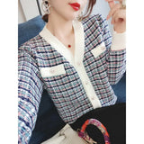 Znbbw Cardigan Ladies Sweater Jacket 2024 Early Autumn Top Design Long Sleeve V neck Korean Women Cardigan Sweater Clothing