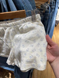 Znbbw Little Bear Print Eyelet Shorts Women Summer Cotton Elastic Waist Straight Short Pant Vintage Sweet Casual Home Sweatpants