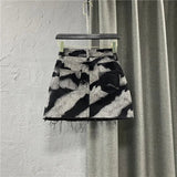 Znbbw Korean Fashion Skirts 2024 New Spring Summer High Waist Mini Denim Skirt Harajuku Vintage Tie Dye Raw Edge Women's Clothing