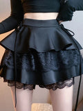 Znbbw Vintage Sweet Mini Skirt Women Lace-up Japanese Lolita Kawaii Cake Skirt Female Lace Korean Cute Fairy Skirts Summer 2024