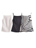 Znbbw TRAF Women Tank Solid Female Slim Sleeveless Casual Vest Crop Top For Ladies Backless Camis Women Vest