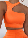 Znbbw Out Sexy Crop Off Shoulder Solid 2023 Skinny Sport Short Tops Women Tank Irregular Summer Tube Tops