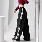 Znbbw Sweatpants Women Hip Hop Streetwear Baggy Wide Leg Cargo Pants Bf Y2K High Waist Drawstring Joggers Trousers