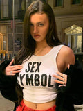 Znbbw Y2K Aesthetics Letter Print Baby Tees 2000s Streetwear Patchwork O-neck Short Sleeve Summer Women's Crop Tops Cute T-shirts
