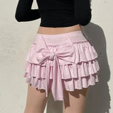 Znbbw Sweet A-Line Skirts Women Sexy Slim Low-Waist Casual Mini Skirts Y2K Female Summer Fashion Streetwear All-Match Pink Skirts