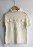 Znbbw Floral Patchwork Ropa Mujer Half High Collar Tops Short Sleeve T Shirt Korean Chic Camisetas Summer Knitted Clothes Women
