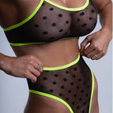 Znbbw Polka Dot Lingerie Contrast Color Lace Transparent Bra And Panty Set Seamless Sexy Intimate Uncensored Bilizna Outfits