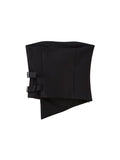 Znbbw TRAF 2023 Women Strapless Camis Women Tops Chic Asymmetric Hem Corset Tanks Woman Sexy Club Black Top