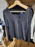 Znbbw Raw Trim Cotton Long Sleeve T Shirt Women Autumn Sweet V Neck Casual Simple Tee Tops Harajuku Vintage Cute T-shirts Y2k