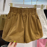 Znbbw Summer Women Cotton Shorts Korean Fashion Streetwear Loose Wide Leg Pants Y2K Casual Female High Waist Shorts New