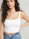 Znbbw Summer Women Sexy Sleeveless Tops Fashion Short Square Collar Tank Tops 6 Colors