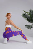 Znbbw Peach Yoga Pants Women's Dual Color Tie Dye Tie Float High Waist Sports Leggings Lifting Hip Running Fitness Leggings