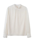 Znbbw Stand Collar Chiffon Blouse Shirt Long Sleeve Blouse Women Blusas Mujer De Moda 2023 Women Tops Blouses Femme Shirts E85