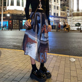 Znbbw Tie Dye Irregular Skirt 2024 Y2k High Waist Letter Print Women's Skirts Female Slim Harajuku Punk Gothic Mujer Faldas