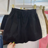 Znbbw Summer Women Cotton Shorts Korean Fashion Streetwear Loose Wide Leg Pants Y2K Casual Female High Waist Shorts New