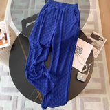 znbbw Women's Cute Cartoon Suits White Bear Print O-Neck Short Sleeve T-Shirt + Blue Elastic Waist Trousers 2 Piece Pants Set Outfits