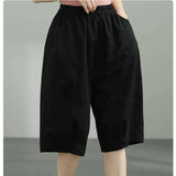 Znbbw Women Cotton Cargo Shorts Korean Fashion Streetwear Female Loose Wide Leg Pants Harajuku BF All Match Shorts Summer New