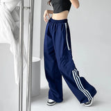 Znbbw Sweatpants Women Hip Hop Streetwear Baggy Wide Leg Cargo Pants Bf Y2K High Waist Drawstring Joggers Trousers